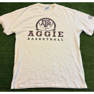 Vintage Texas A&M Aggies shirt mens large white basketball Y2K short sleeve